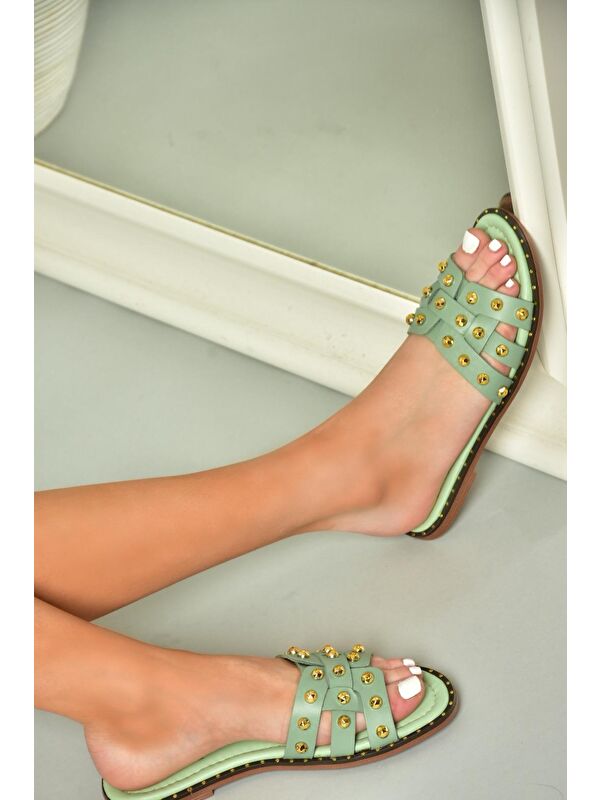 U2911000 Yeşil Kadın Terlik - Görsel 2