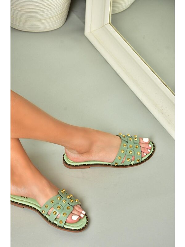 U2911000 Yeşil Kadın Terlik - Görsel 3