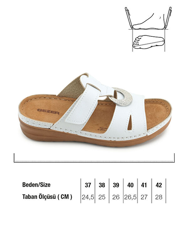 Yazlık Kadın Suni Deri Koleksiyon Cırtlı Ayarlanabilir Terlik - Görsel 3