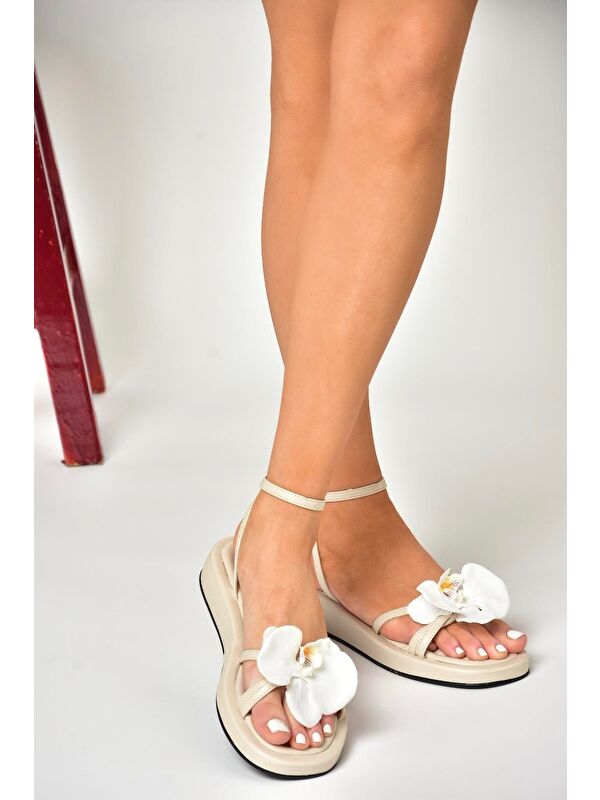 U3429627 Bej Kadın Sandalet - Görsel 5