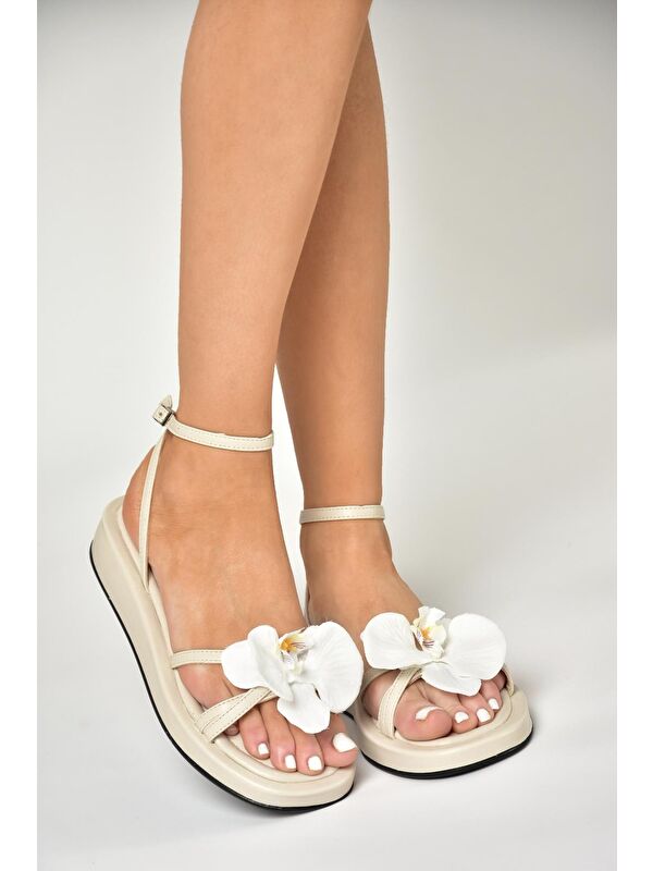 U3429627 Bej Kadın Sandalet - Görsel 2