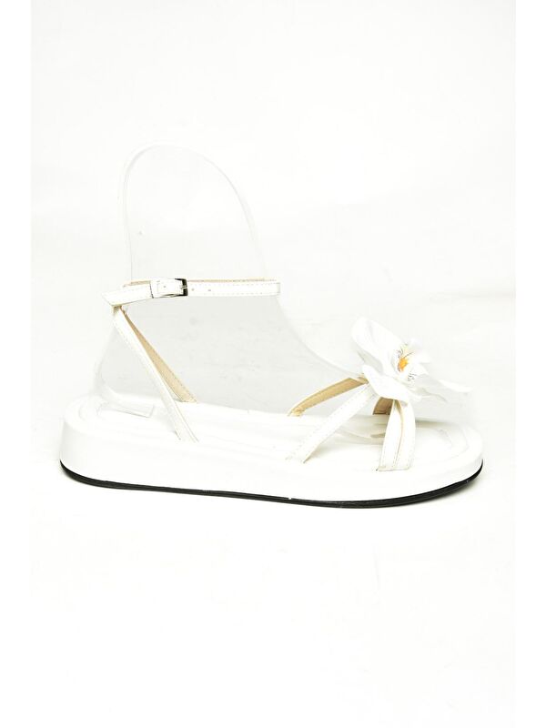 U3429627 Beyaz Kadın Sandalet - Görsel 4