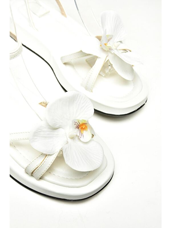 U3429627 Beyaz Kadın Sandalet - Görsel 6