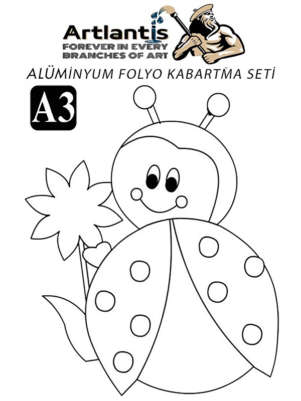 Artlantis Alüminyum Folyo Kabartma Seti A3 30x40 cm 1 Paket Aliminyum Folyo Seti Kabartma Seti Sanatsal Hobi