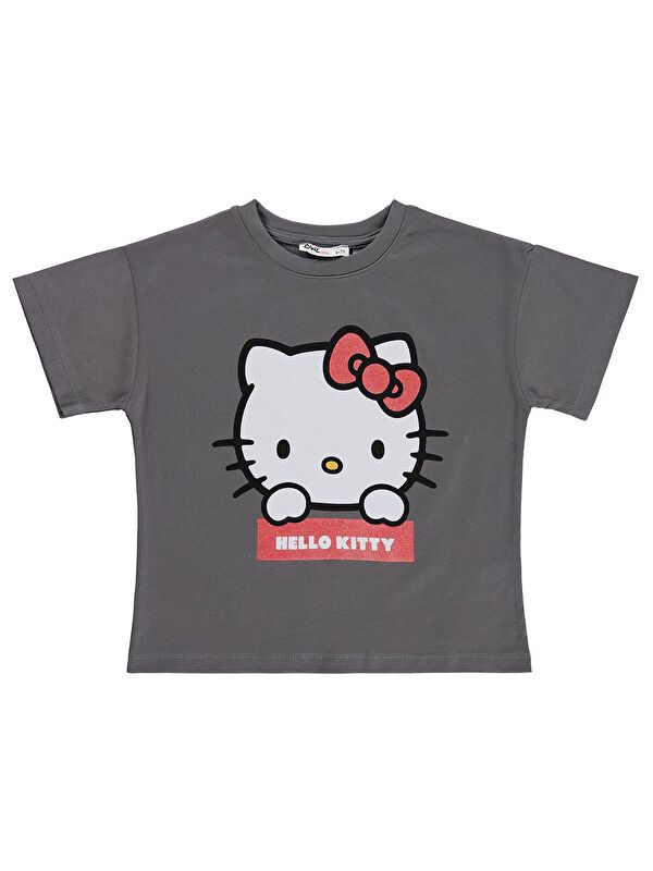 Hello Kitty 10-13 Yaş Tişört - Gri