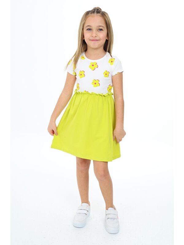 Toontoykids Kız Çocuk Baskılı Elbise