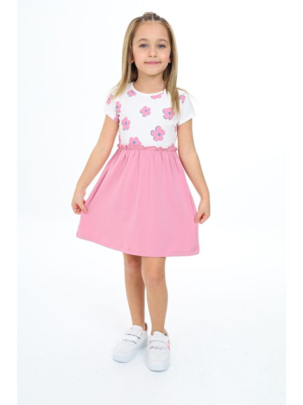 Toontoykids Kız Çocuk Baskılı Elbise