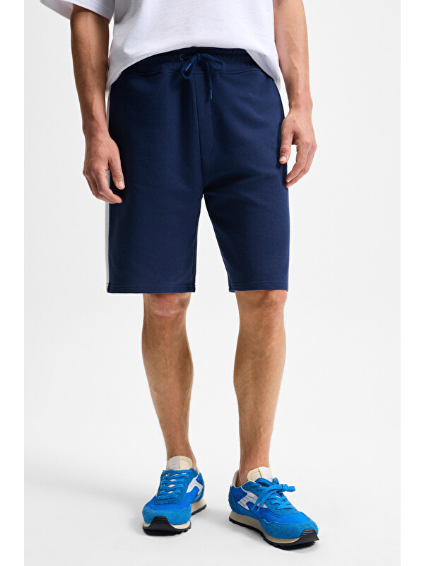 GRIMELANGE KEPA Erkek Beli Lastikli Cepli Relaxed Fit LACİVERT Şort