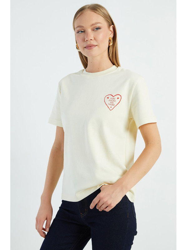 Fullamoda More Amore Per Favore Baskılı Tişört