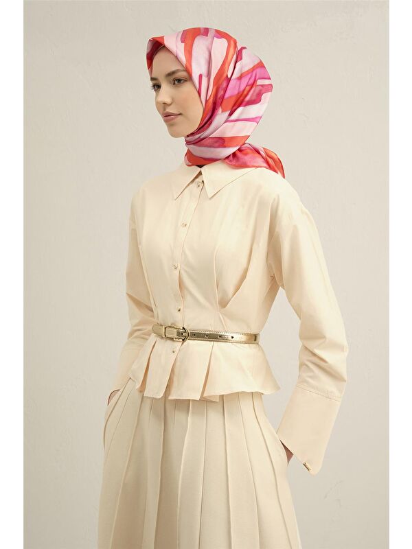 ARMİNE Çiçek Desenli Saf İpek Sura Eşarp 9306 53