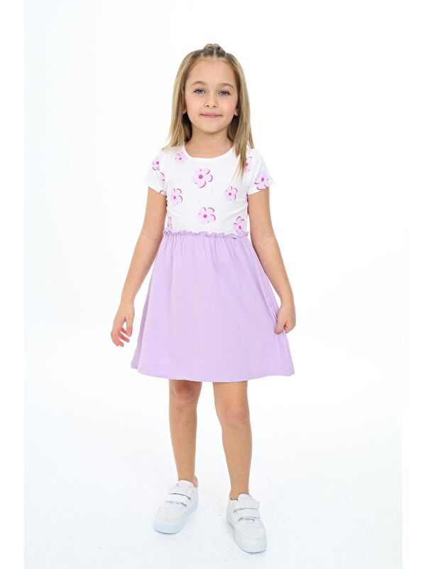 Toontoykids Kız Çocuk Baskılı Elbise