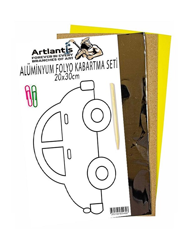 Artlantis Alüminyum Folyo Kabartma Seti 20x30 cm Deney Malzemesi 1 Paket Aliminyum Folyo Seti Kabartma