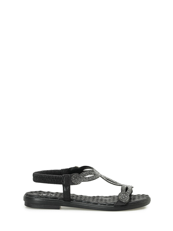 Polaris 327075.Z Siyah Kadın Düz Sandalet