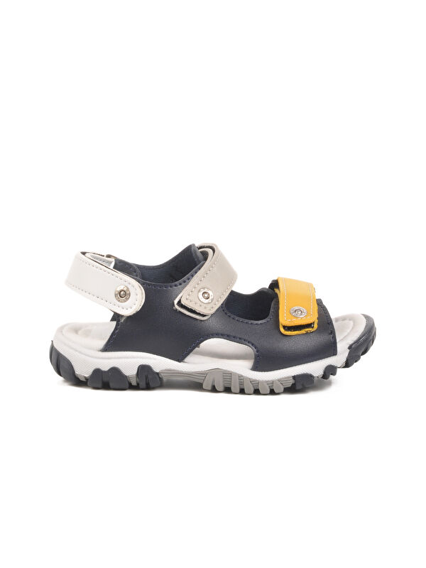 Lacivert Gri Cırtlı Erkek Çocuk Spor Sandalet 173110 P - Görsel 2