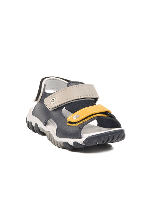 Lacivert Gri Cırtlı Erkek Çocuk Spor Sandalet 173110 P - Görsel 4