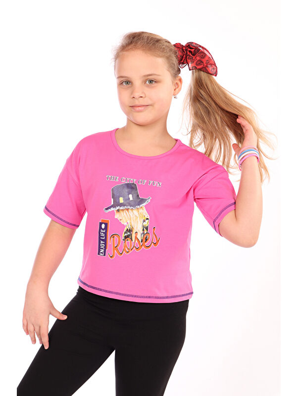 Toontoykids Kız Çocuk Roses Yazı Baskılı Tişört