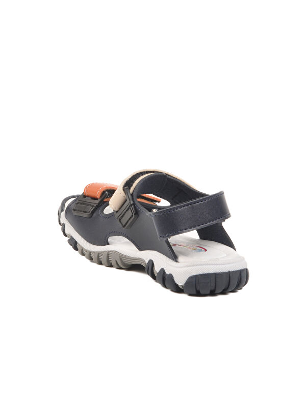 Lacivert Turuncu Cırtlı Erkek Çocuk Spor Sandalet 173110 P - Görsel 5