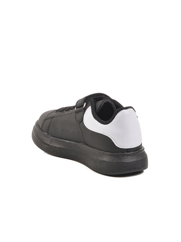 Siyah Beyaz Cırtlı Bağcıklı Erkek Çocuk Spor Ayakkabı 160 F - Görsel 5