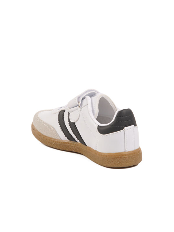 Beyaz Siyah Cırtlı Erkek Çocuk Spor Ayakkabı 225 F - Görsel 5