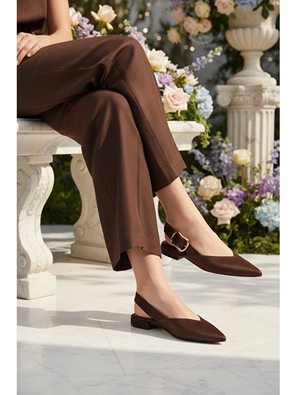 Ayakmod Kahverengi Ayakmod Hafif Kemerli Kadın Babet Ayakkabı 312552 Z