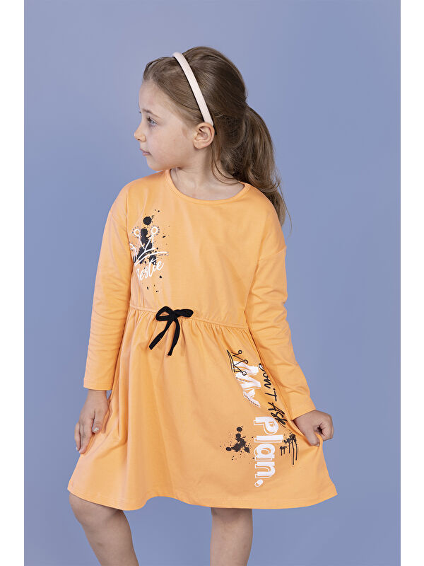 Toontoykids Kız Çocuk Baskılı Elbise