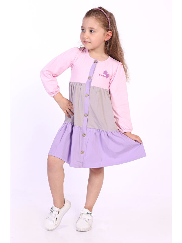 Toontoykids Kız Çocuk Göğsü Pretty Nakışlı Elbise