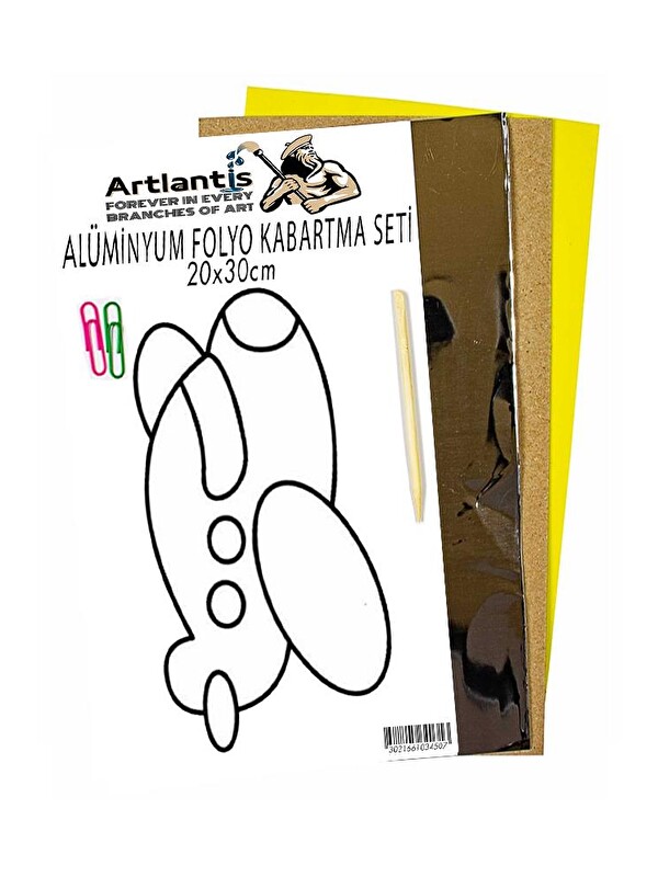 Artlantis Alüminyum Folyo Kabartma Seti 20x30 cm Deney Malzemesi 1 Paket Aliminyum Folyo Seti Kabartma