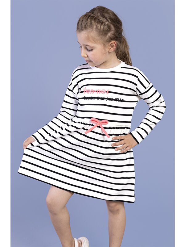Toontoykids Kız Çocuk Çizgili Elbise