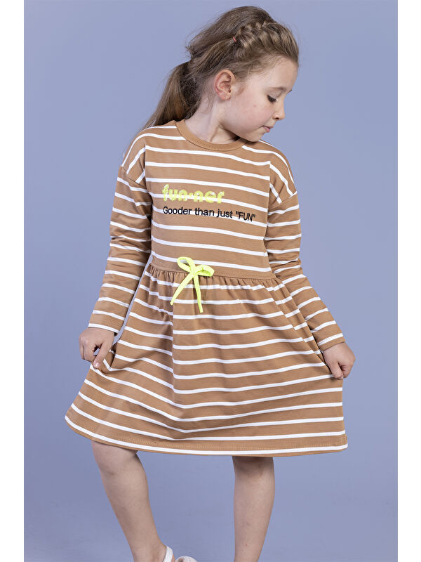 Toontoykids Kız Çocuk Çizgili Elbise