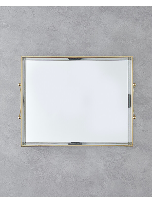 English Home Marsilya Cam Dekoratif Tepsi 43.3x33x5cm Gold