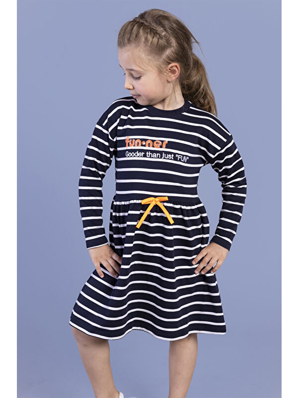 Toontoykids Kız Çocuk Çizgili Elbise