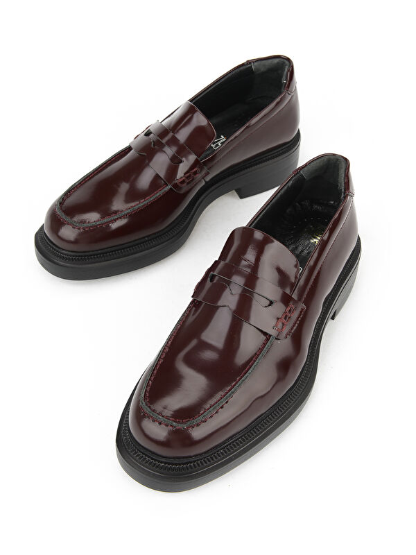 Kadın Hakiki Deri Ayakkabı 1531022Z1171 Bordo - Görsel 6