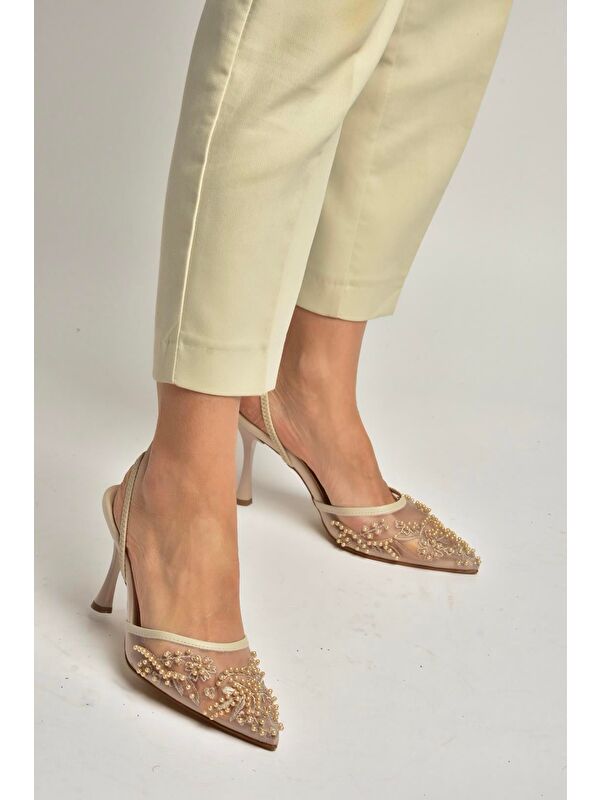 Fox Shoes Bej Kadın Topuklu Ayakkabı Y726462415