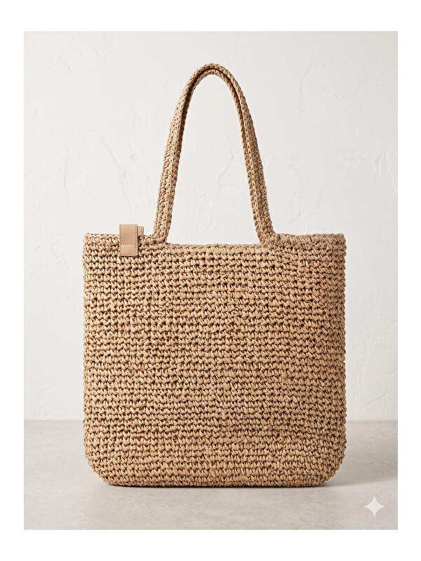 Luminos Butik Camel Hasır Çanta 37x43 CNT1021