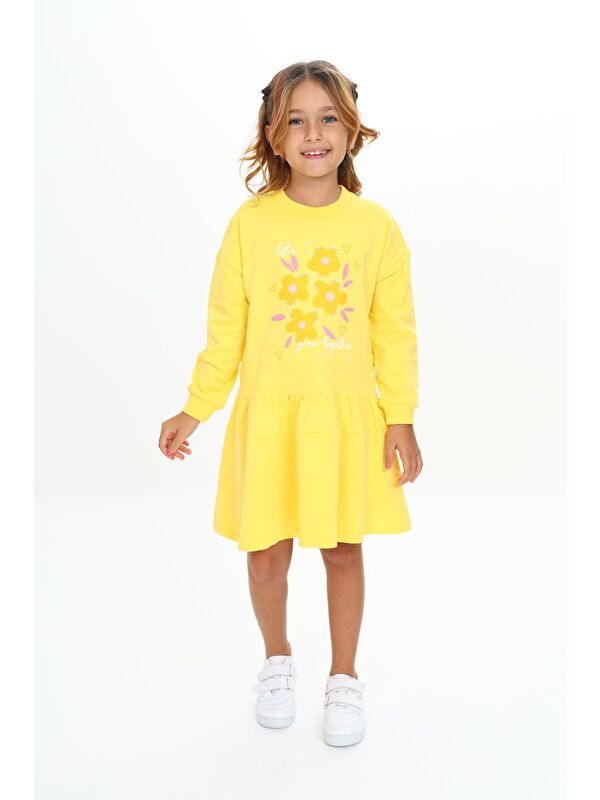 Toontoykids Kız Çocuk Baskılı Elbise