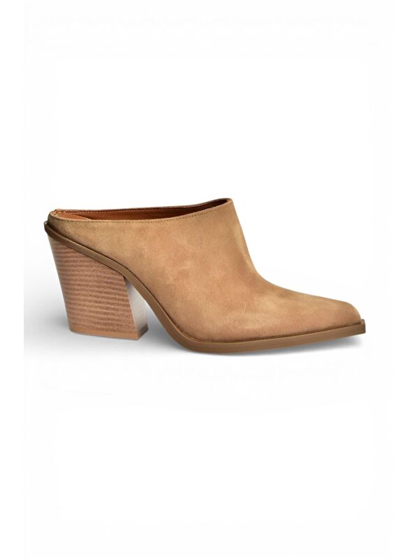 Fox Shoes Bej Kadın Topuklu Terlik U654806102