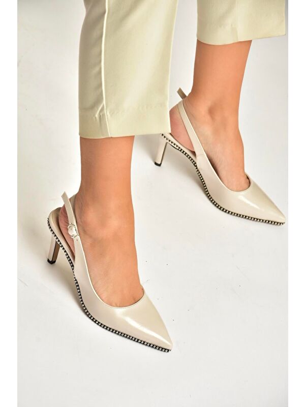 Fox Shoes Bej Kadın Topuklu Ayakkabı Y572099760