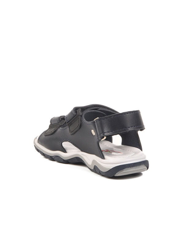 Lacivert Kırmızı Cırtlı Erkek Çocuk Spor Sandalet 173110 B - Görsel 5