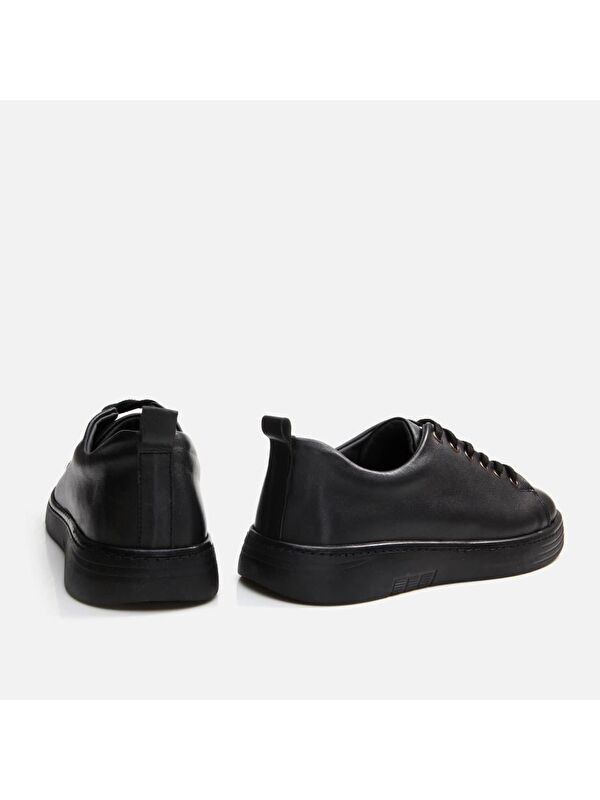 Hakiki Deri Siyah Erkek Günlük Ayakkabı - Görsel 8