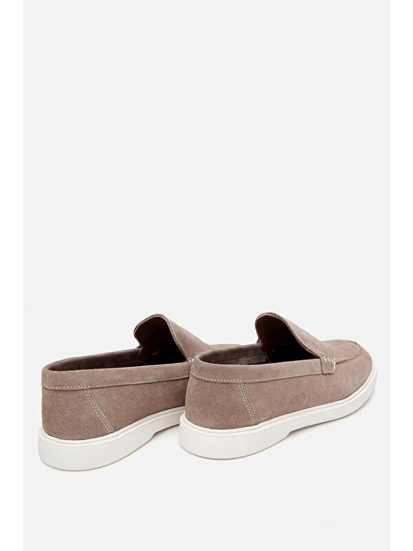 Erkek Süet Deri Bej Hafif Tabanlı Günlük Loafer - Görsel 6