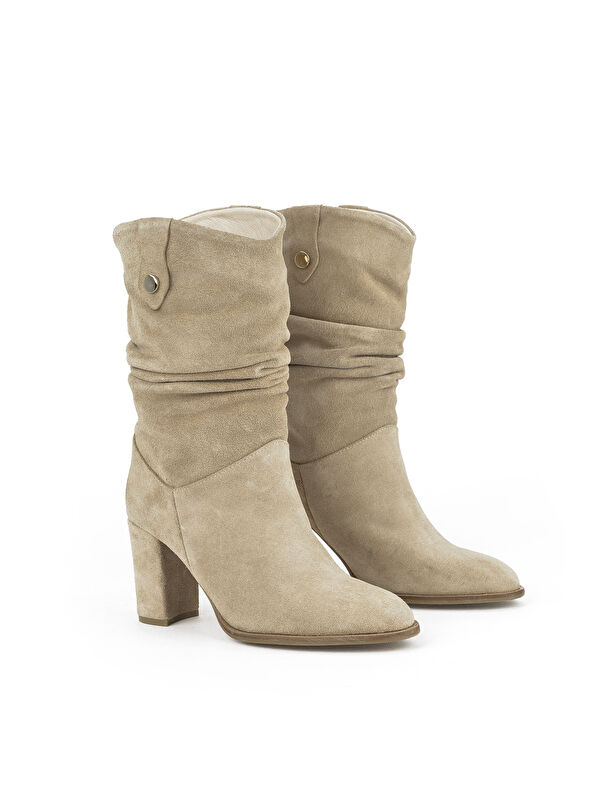 Kadın Hakiki Deri Çizme 1531050Z25100670K Bej - Görsel 3