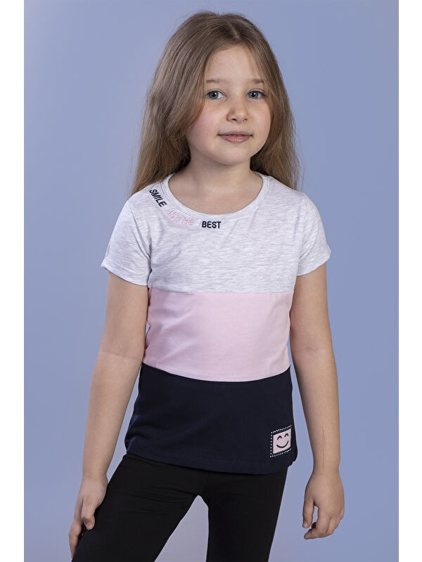 Toontoykids Kız Çocuk Garnili Nakış Detaylı Tişört