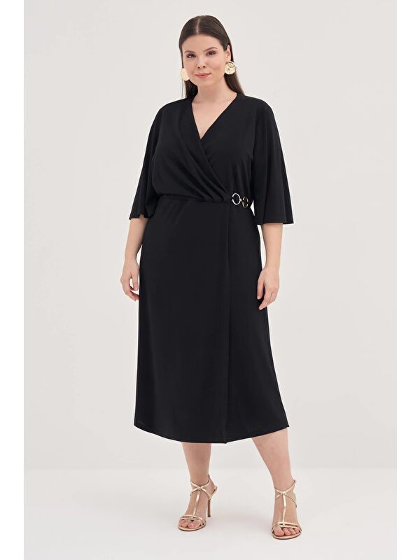 Mylinemoda Halka Detaylı Kruvaze Elbise