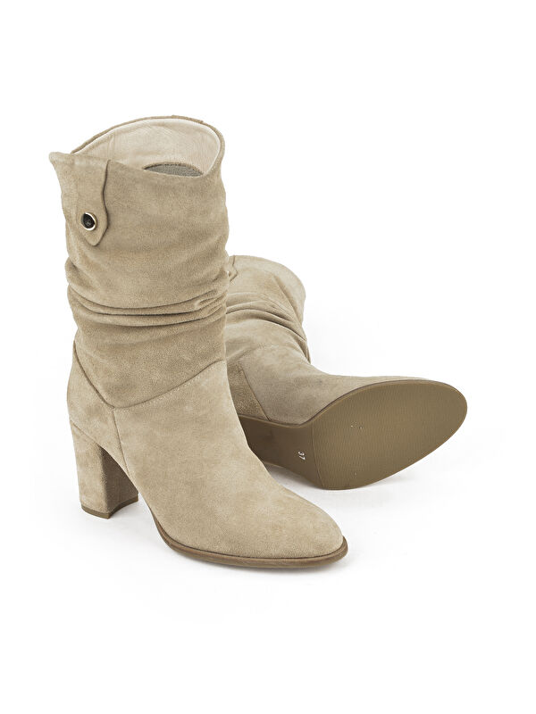 Kadın Hakiki Deri Çizme 1531050Z25100670K Bej - Görsel 5