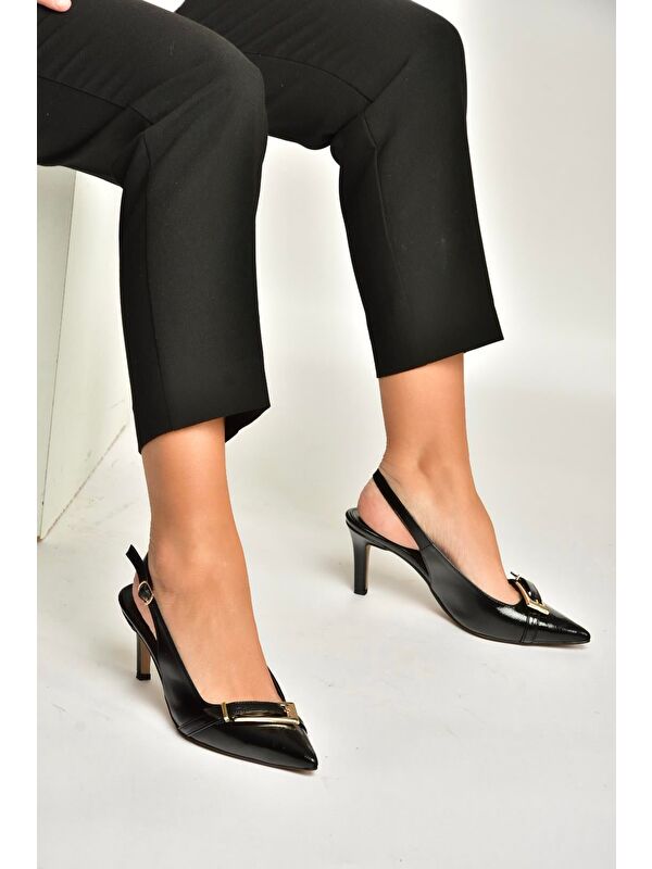 Fox Shoes Siyah Kadın Topuklu Ayakkabı Y572110960