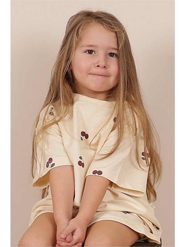 Oh La La Koala For Little Ones Kiraz Desenli Çocuk Oversize T-shirt