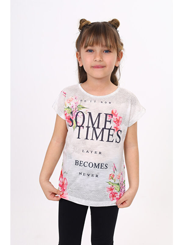 Toontoykids Kız Çocuk Sometimes Baskılı Tişört