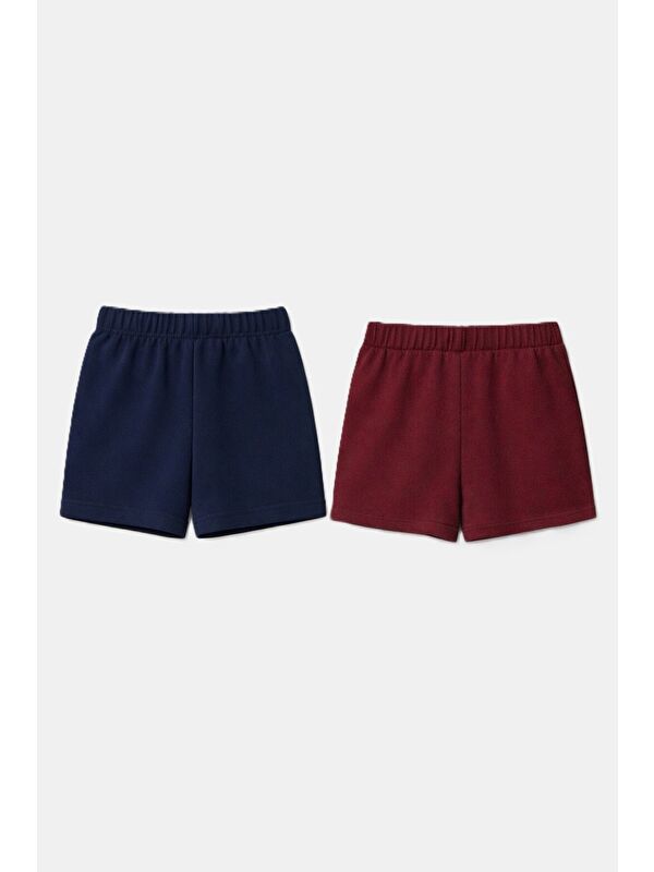 JackandRoy 2li Set Genç Kız Beli Lastikli Basic Pamuklu Şort