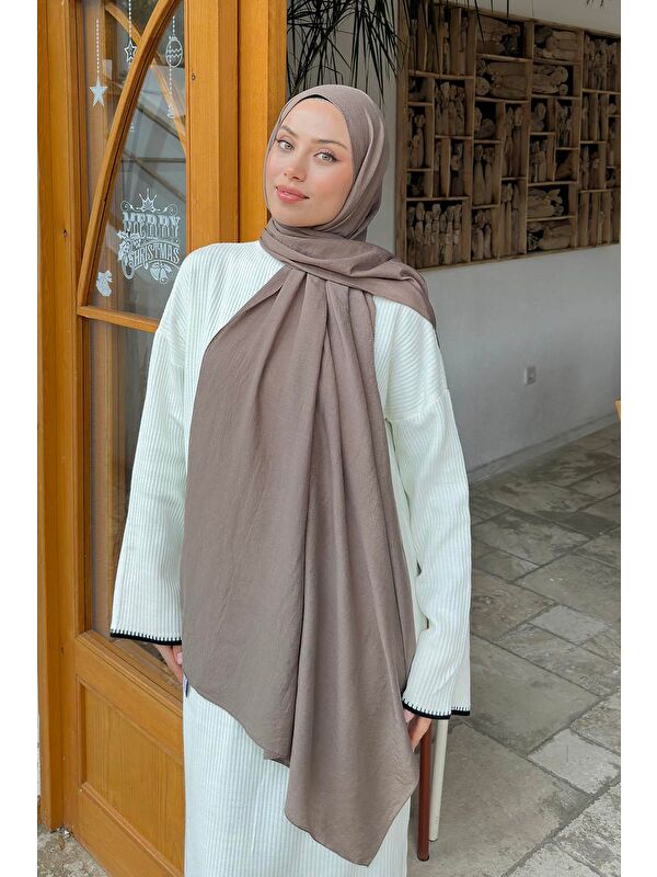 Lamelif Comfort Pamuk Şal Toprak