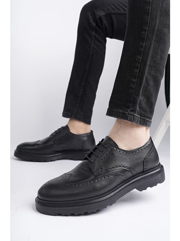 ANDRE Klasik Hakiki Deri Bağcıklı Ortopedik Erkek Casual Ayakkabı - Görsel 6